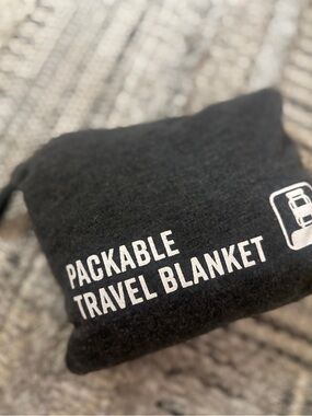 Packable Travel Blanket - grey soft jersey knit
